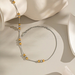 Colliers à chaîne serpent à perles rondes en acier inoxydable 304 pour femmes&nbsp;YU4183