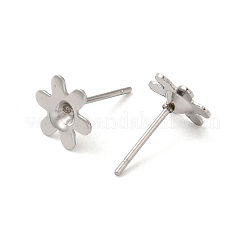 Anlaufgeschützte Ohrstecker aus Edelstahl 201 mit Blume&nbsp;STAS-Q315-09P
