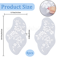 Blumen-Polyester-Stickerei zum Aufnähen von Applikationen&nbsp;PATC-WH0012-32C