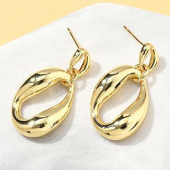Aretes colgantes ovalados de latón&nbsp;EJEW-A132-03G