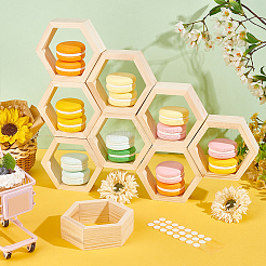10 soporte organizador de postres y cupcakes de madera hexagonal.&nbsp;ODIS-GA0001-49