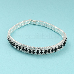 Bracelet à maillons en œil de cheval en laiton plaqué à crémaillère&nbsp;BJEW-Q771-07S
