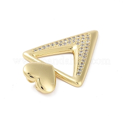 Placage de crémaillère en laiton micro pavé pendentifs en zircone cubique claire&nbsp;KK-H474-19G-02