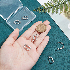 6 Stück Rack-Plating Messing Micro Pave Zirkonia Twister Verschlüsse&nbsp;ZIRC-UN0001-08P