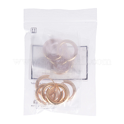 Anillo con revestimiento iónico (IP) y pendientes de aro tipo huggie de acero inoxidable 304.&nbsp;EJEW-L158-06G