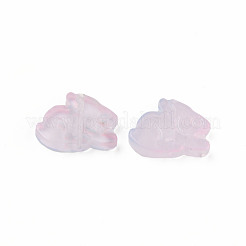 Perle di vetro verniciato a spruzzo trasparente bicolore&nbsp;GLAA-Q092-03-C02