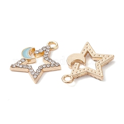 8pcs 4 couleurs rack placage alliage strass pendentifs&nbsp;ENAM-YW0003-24