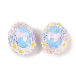 Cuentas de rhinestone de arcilla polimérica luminosa hechas a mano&nbsp;CLAY-H003-05F