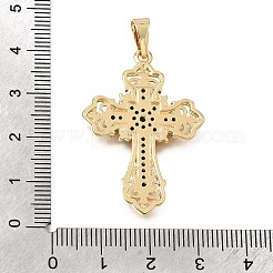 Colgantes de latón micro pavimento negro circonita cúbica&nbsp;CU-CBA4BAF-05G