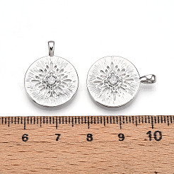 Pendentifs avec zircon cubiques à micro-pavés en laiton&nbsp;ZIRC-T016-19P