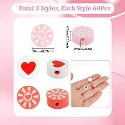 180 stücke 3 stile valentinstag thema handgemachte fimo perlen&nbsp;CLAY-SP0001-06
