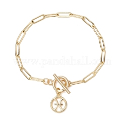 12 Stück Sternbild-Charm-Armbänder aus Messing mit Büroklammerketten für Frauen&nbsp;BJEW-JB11256