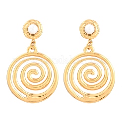 Boucles d'oreilles pendantes en acier inoxydable 304 en forme de spirale vortex&nbsp;EJEW-F406-02C-G