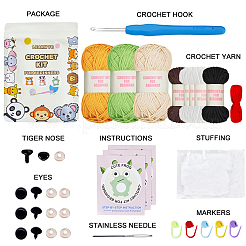 1 Set Elch/Tiger/Frosch DIY-Stricksets für Anfänger&nbsp;DIY-SC0026-48