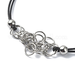 Fabrication de bracelets en macramé en acier inoxydable 304 pour porte-pierres&nbsp;AJEW-JB01193-01
