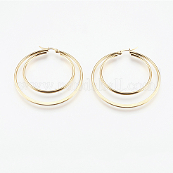 Boucles d'oreilles créoles en acier inoxydable 201&nbsp;EJEW-I213-B-01G