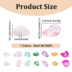 84 g 7 Farben sprühlackierte transparente Glasperlenstränge&nbsp;GLAA-GO0001-18