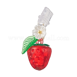 Erdbeer-transparente Acryl-Staubschutzstecker für Handys&nbsp;HJEW-JM04314-01