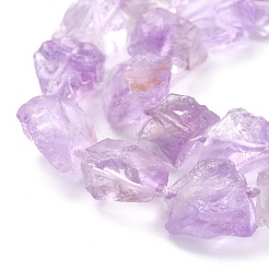 Grobe rohe natürliche Amethyst Perlen Stränge&nbsp;G-C069-01