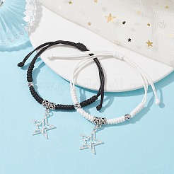 Set di braccialetti con ciondoli a forma di stella in lega da 2 pz&nbsp;BJEW-TA00394