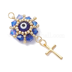 Colgantes de cuentas de vidrio para el mal de ojo&nbsp;PALLOY-MZ00628-03