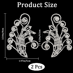 1 Paar Messing-Strass-Accessoires für Hochzeitskleider&nbsp;FIND-GF0006-54
