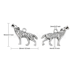 Anhänger aus Legierung im tibetischen Stil mit heulendem Wolf&nbsp;LF1753Y-NF