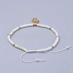 Bracciali con perline intrecciate in vetro galvanizzato&nbsp;BJEW-JB04311-02