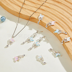 12 pz 3 colori pendenti in lega color argento&nbsp;FIND-HS0002-05
