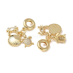 Anhänger aus ozeanmessingfarbenem Pavé mit klaren Zirkonia im europäischen Stil&nbsp;KK-H278-03G-09