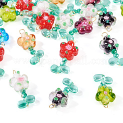 20 pz pendenti in vetro di colore casuale&nbsp;PALLOY-TA00219