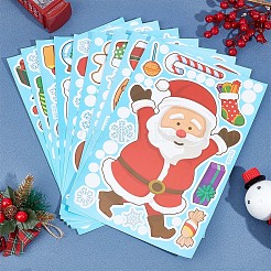 9 feuilles 9 styles d'autocollants statiques en pvc sur le thème de Noël&nbsp;STIC-WH0004-07