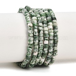 Natürliche grüne Fleck Jaspis Perlen Stränge&nbsp;G-G345-C12-2x4mm
