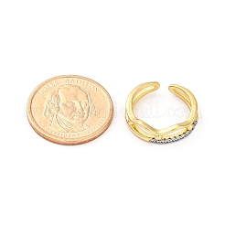 Manschettenfingerringe aus Messing mit Mikropflaster und klarem Zirkonia für Damen&nbsp;RJEW-C116-14G