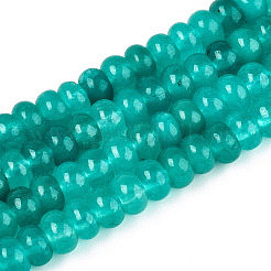 Teñidos naturales blancas abalorios de jade hebras&nbsp;X-G-T139-59A-09