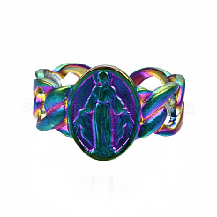 Ovale avec anneaux de manchette jésus&nbsp;RJEW-N038-009