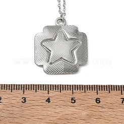 Colliers en acier inoxydable 304 avec pendentif croix et étoile&nbsp;SA-CBA5A8D-04P