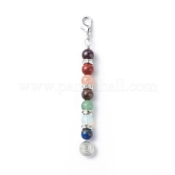 7 decorazione pendente con perline di pietre preziose&nbsp;HJEW-JM00758