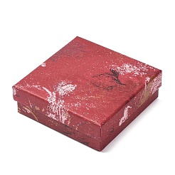 Quadratische Schmuckkästchen aus Pappe mit floralem Ölgemälde-Druck&nbsp;CBOX-A010-01B-05