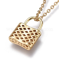Colliers à pendentif en zircone cubique transparent micro pavé en laiton&nbsp;NJEW-R256-07