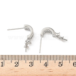 Risultati dell'orecchino a perno in ottone con pavé di zirconi chiari&nbsp;KK-D369-08P
