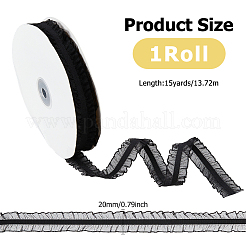 15 Yards Polyester gerüschter elastischer Spitzenbesatz&nbsp;OCOR-WH0088-81B