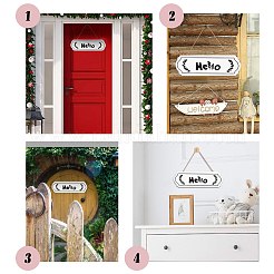 Ciao cartello decorazione da appendere alla porta in legno naturale per la decorazione della porta d'ingresso&nbsp;HJEW-CN0001-01A
