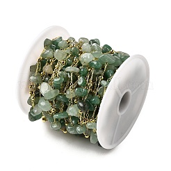 Chaînes de perles en aventurine verte naturelle faites à la main&nbsp;CHC-F020-09G-12