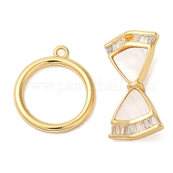 Cierres de palanca de microcircuito de latón cubic zirconia transparente&nbsp;KK-N254-83G