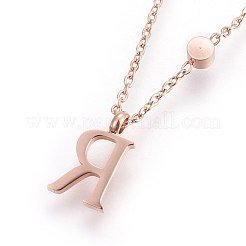 (vente d'usine de bijoux) Colliers pendentifs initiaux en acier inoxydable 304&nbsp;NJEW-G321-04RG-R