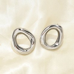 Pendientes ovalados de acero inoxidable 304&nbsp;EJEW-M073-06P
