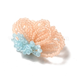Glasperlen geflochtene Blumencabochons&nbsp;GLAA-F120-01D