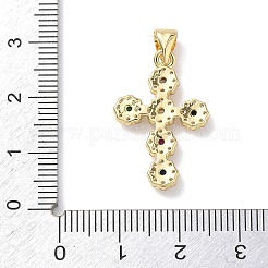 Pendentifs avec zircon cubiques à micro-pavés en laiton&nbsp;KK-L268-015G-A02