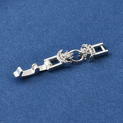 Fermoirs repliables en laiton micro pave zircone cubique transparente&nbsp;KK-R222-05S